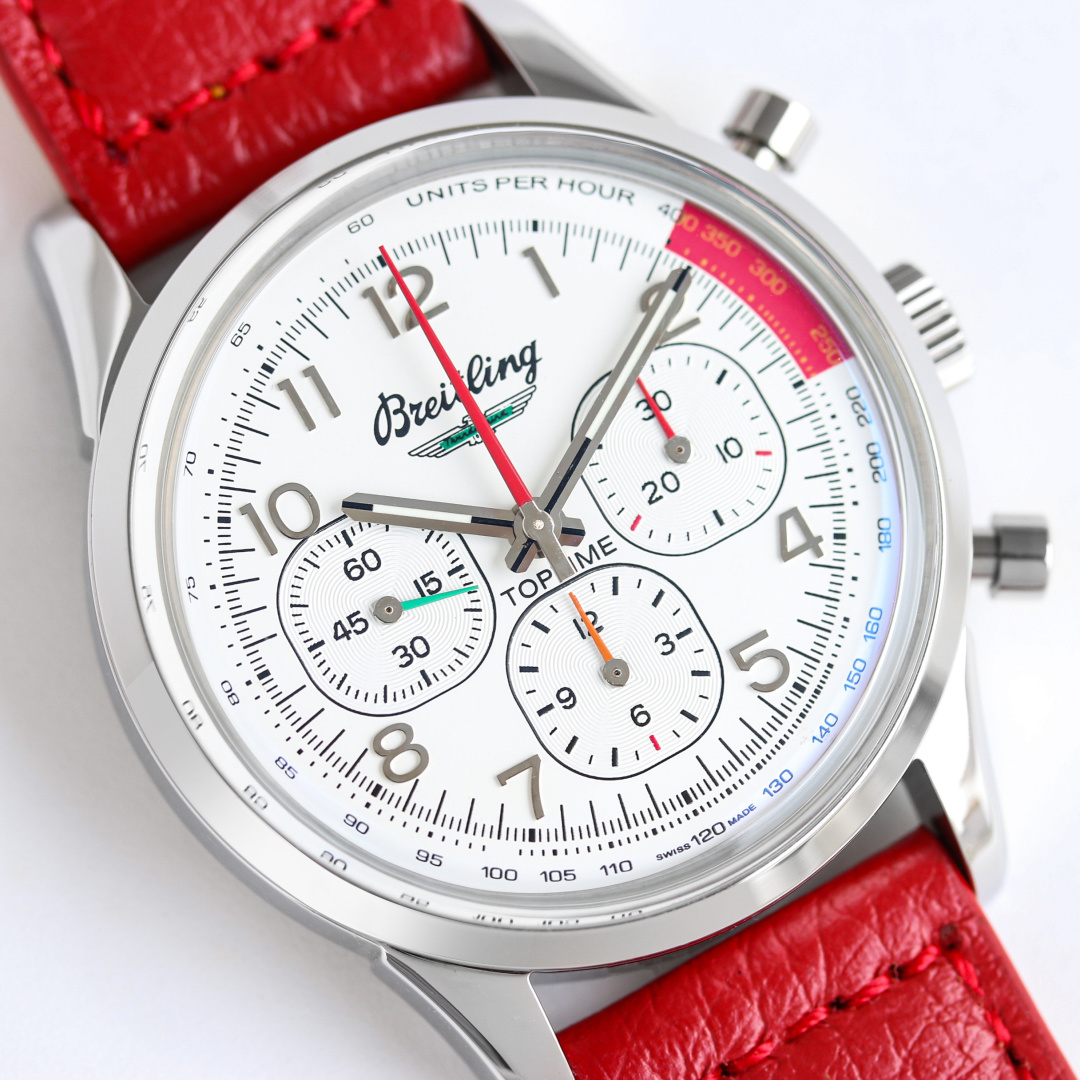 Vintage Racing Chronograph | 42mm Stainless Steel Case Clean White Arabic Dial