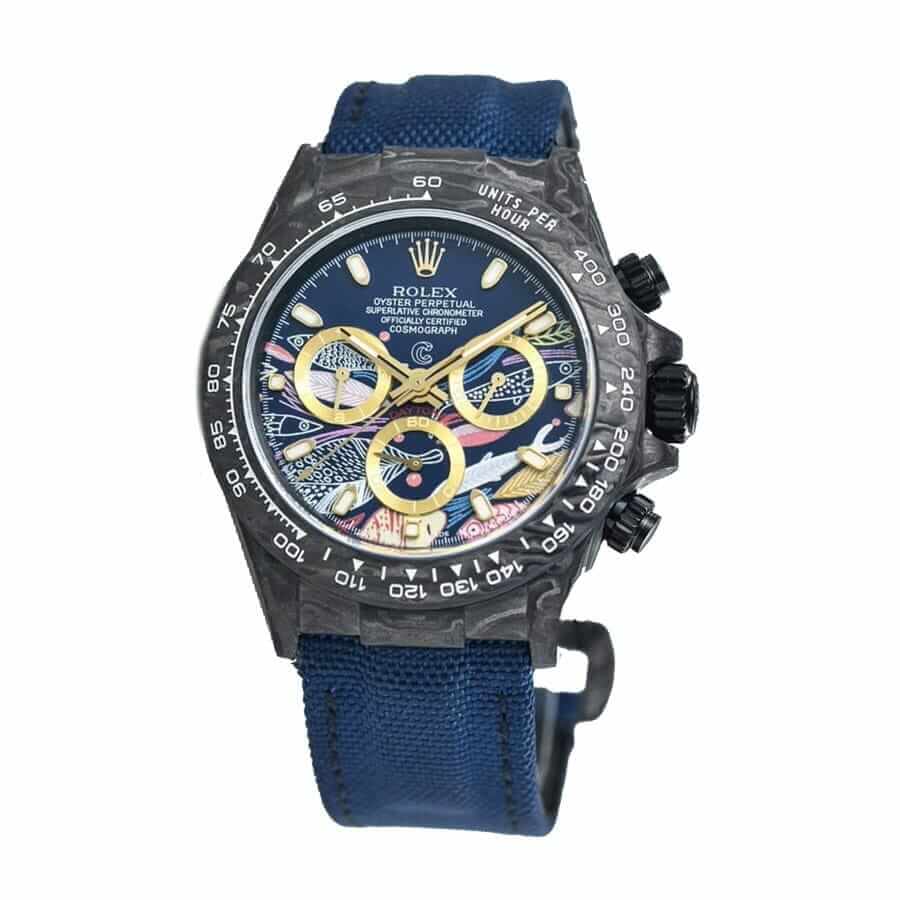 Blue Sunburst Dial Yellow Gold 40mm Men