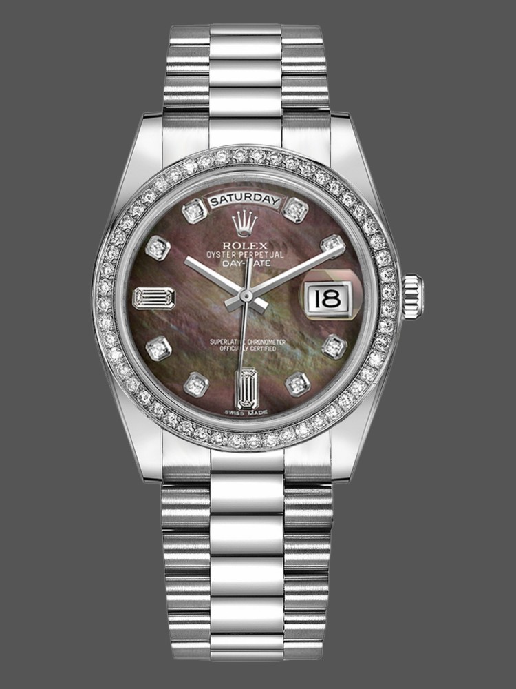 Black MOP Dial Platinum Date