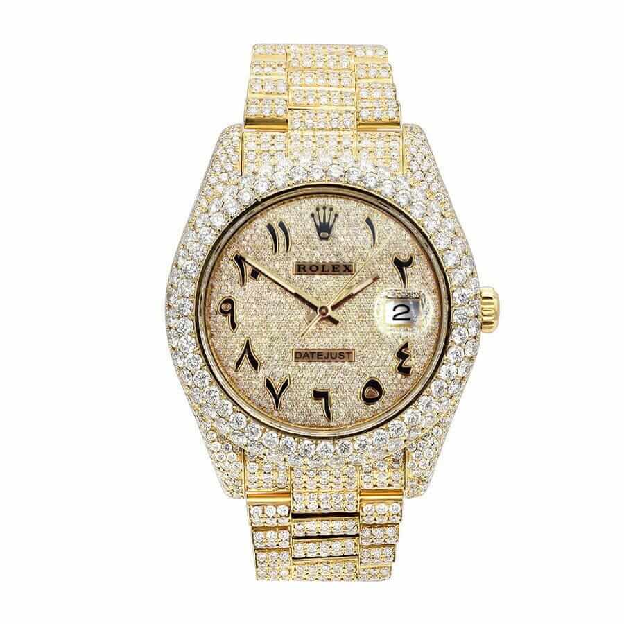 Arabic Numerals Diamond Dial Stainless Steel 41mm Men