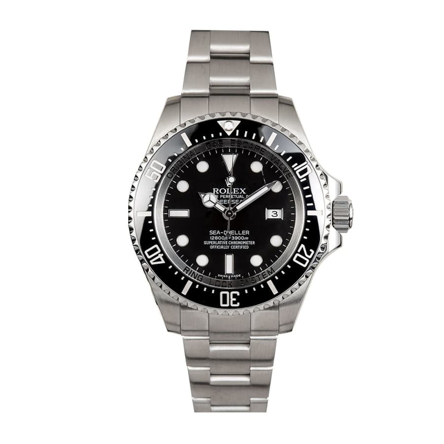 Black Dial Stainless Steel 44mm Men