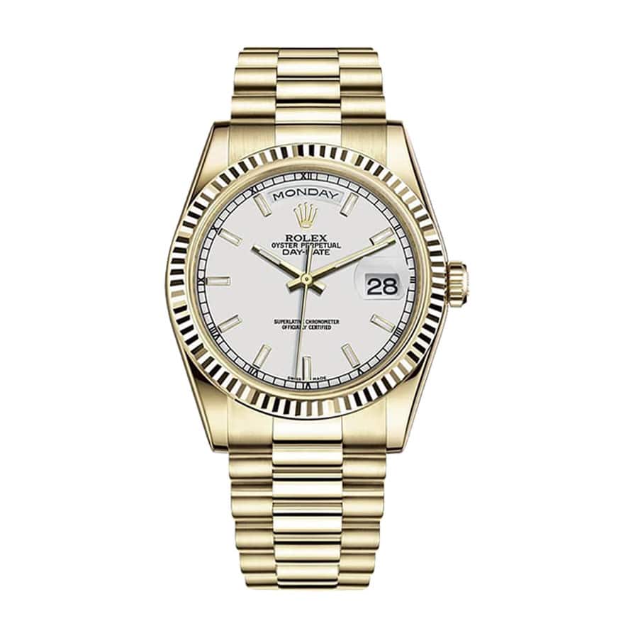 Ivory Dial Fluted Bezel Yellow Gold 28mm Lady
