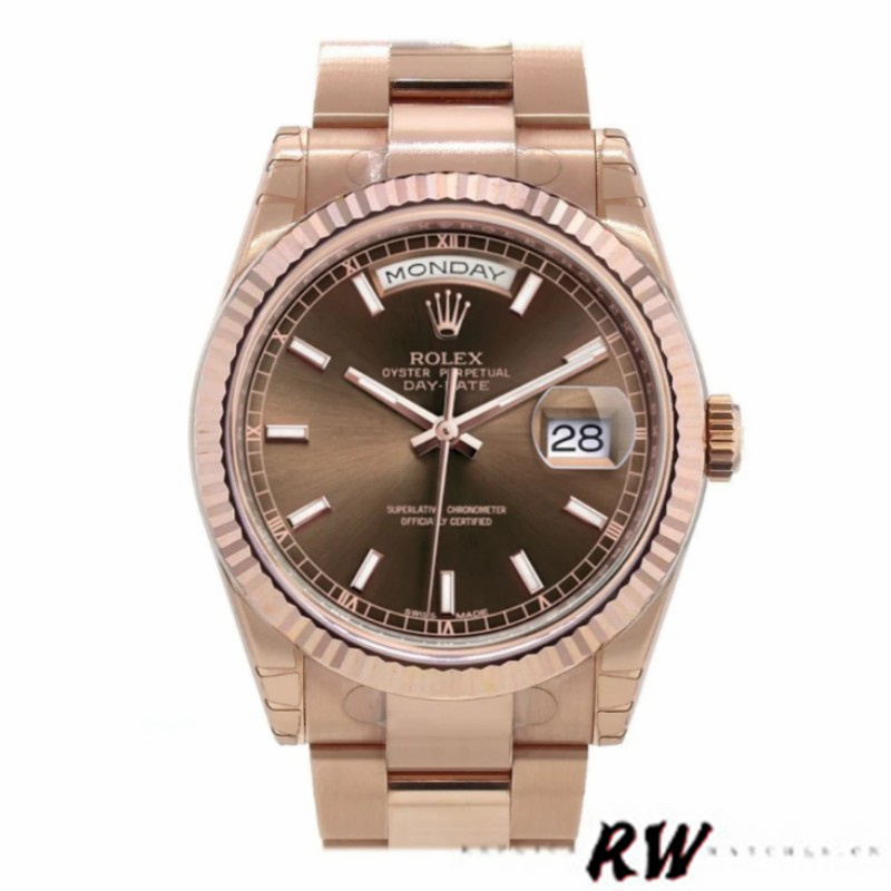 Fluted Bezel Chocolate Dial Date