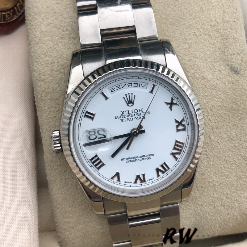 White Gold White Roman Numeral Date