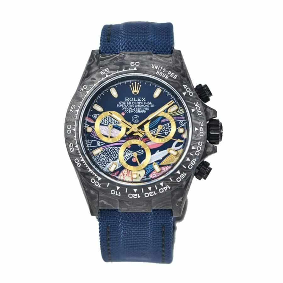 Blue Sunburst Dial Yellow Gold 40mm Men