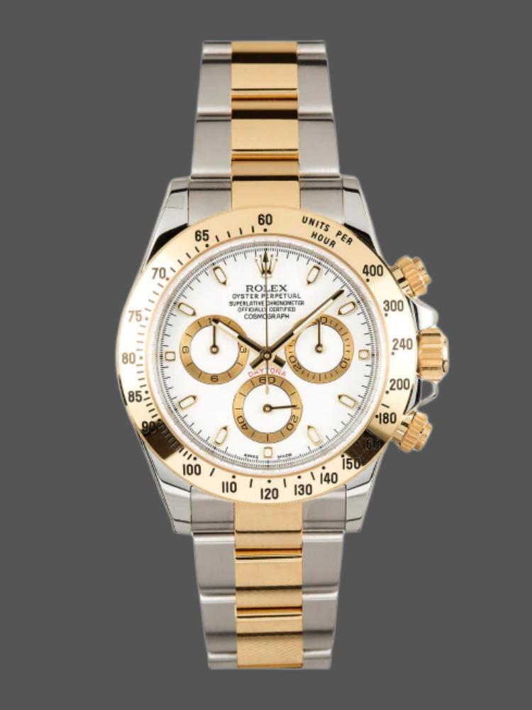 White Dial Two Tone Chronograph 40mm Mens