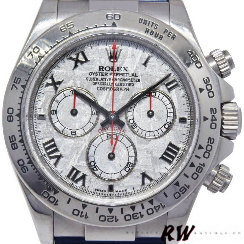 Meteorite Dial Blue Leather Strap Chronograph 40mm Mens
