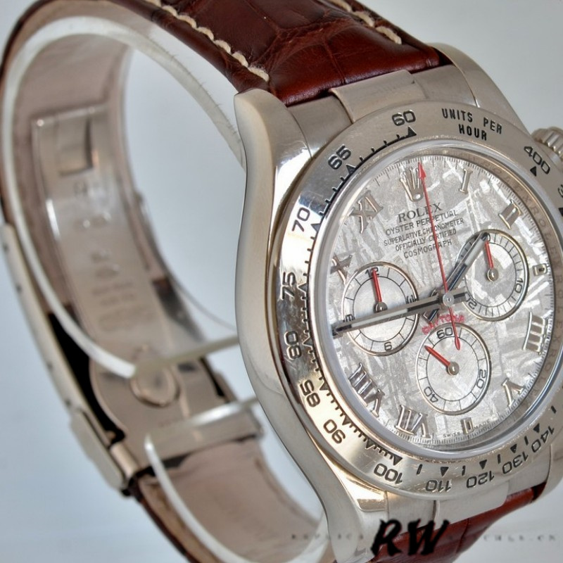 Meteorite Dial Brown Leather Strap Chronograph 40mm Mens