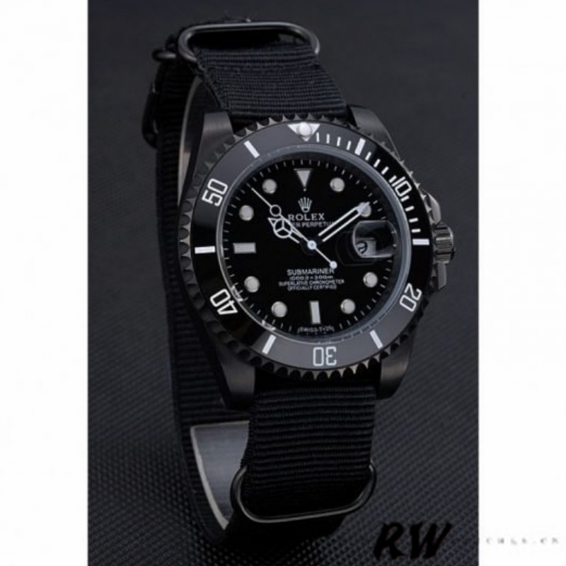 Black Nylon Strap Black Dial