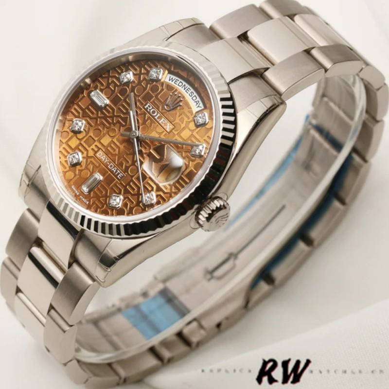 White Gold Jubilee Chocolate Brown Dial Date