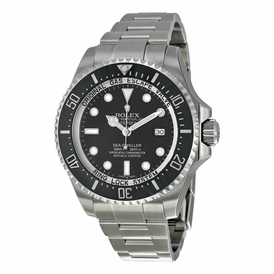 Black Dial Stainless Steel 44mm Men
