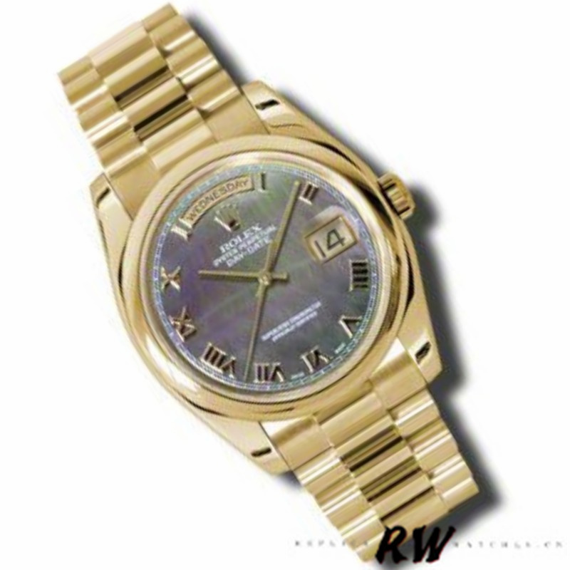 Dark Mother of Pearl Dial Yellow Gold Date 36mm Unisex