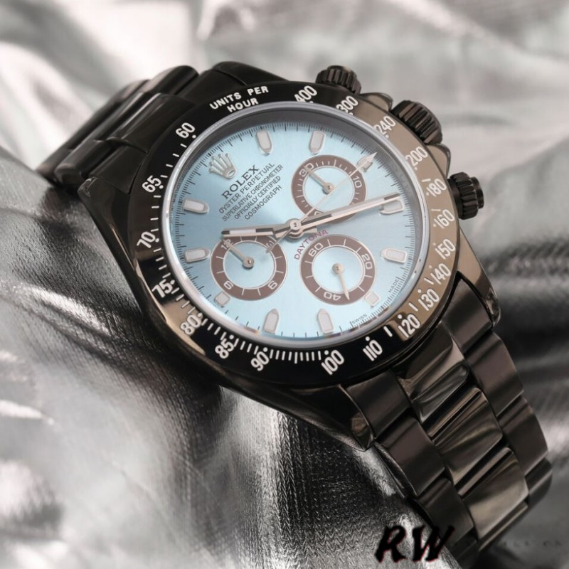 Black Coated Steel Chronograph 40mm Mens
