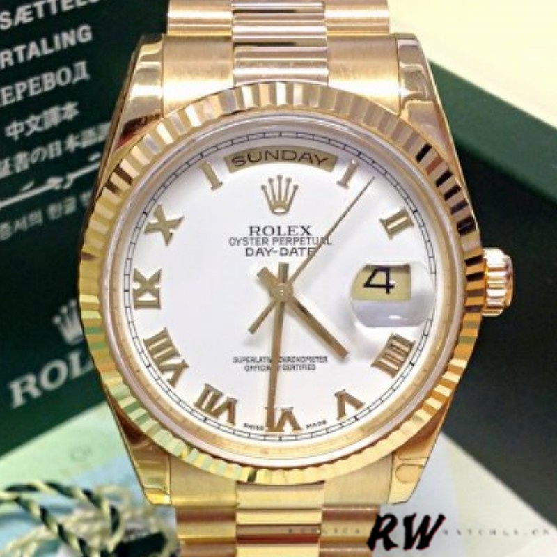 Yellow Gold White Dial Fluted Bezel Date