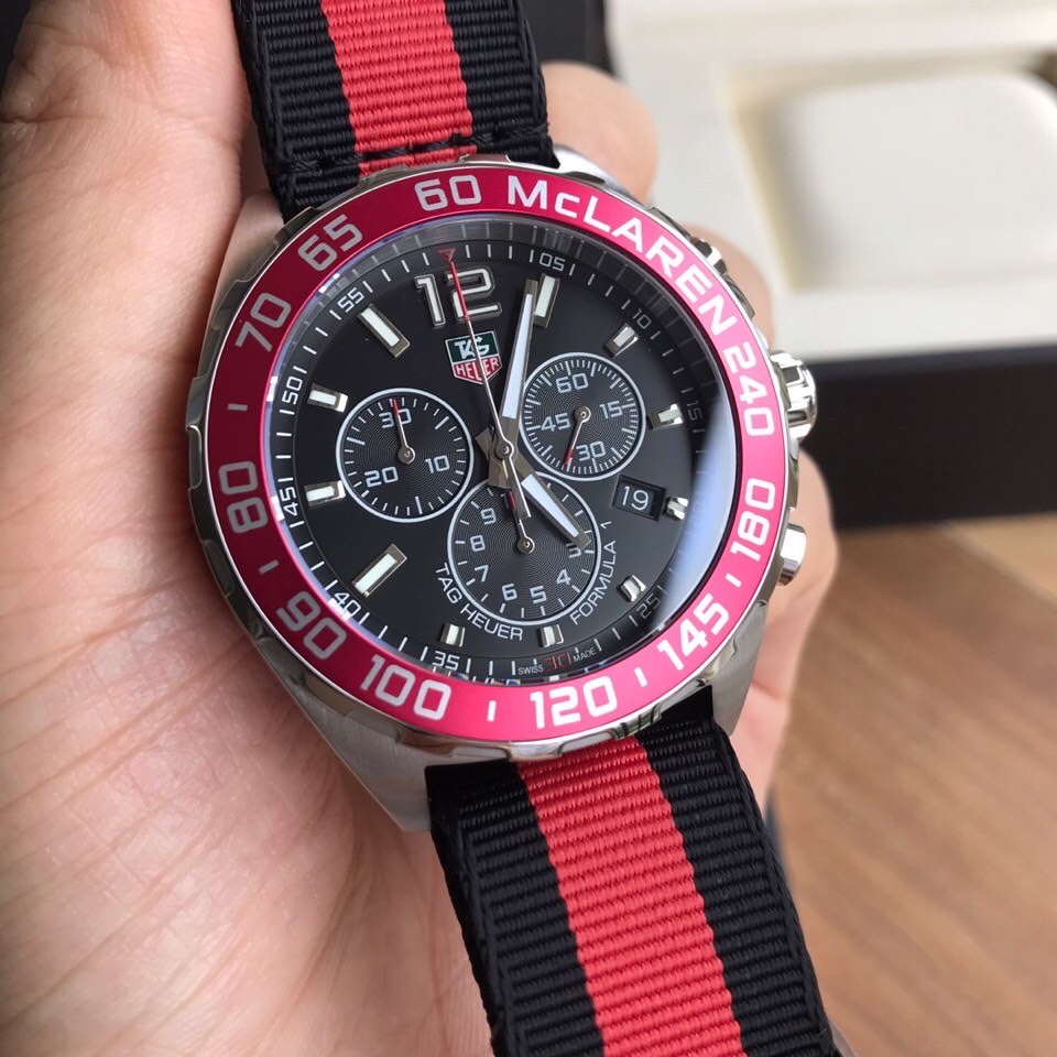 Crimson Apex Chronograph - Red & Black NATO