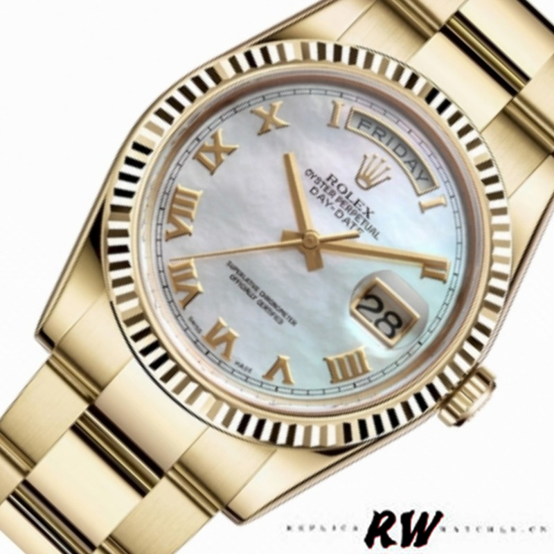 White MOP Roman Dial Date