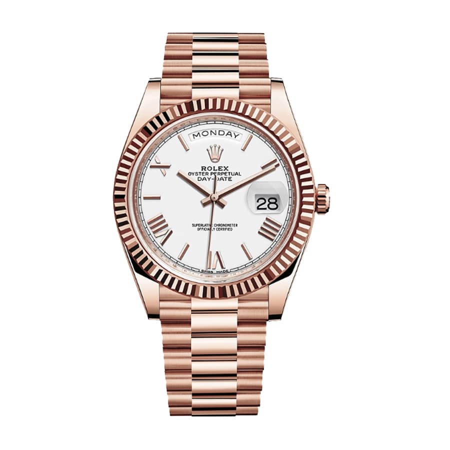 White Dial Rose Gold 40mm Men