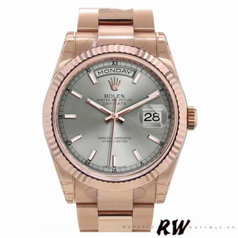 Rhodium Grey Dial Date 36mm Unisex