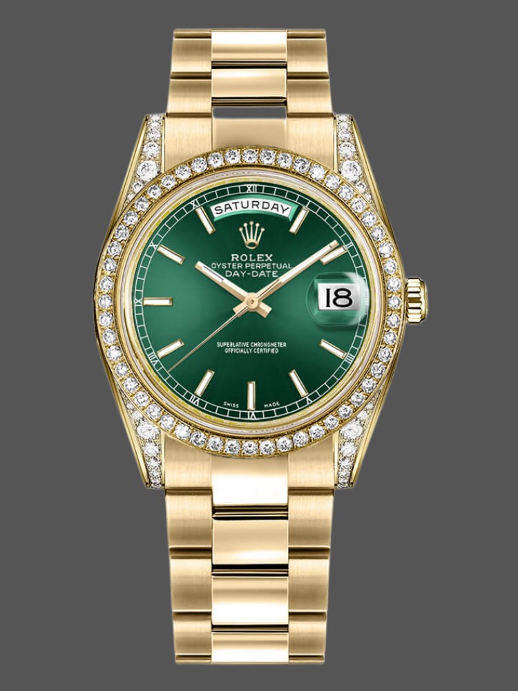 Yellow Gold Green Index Dial