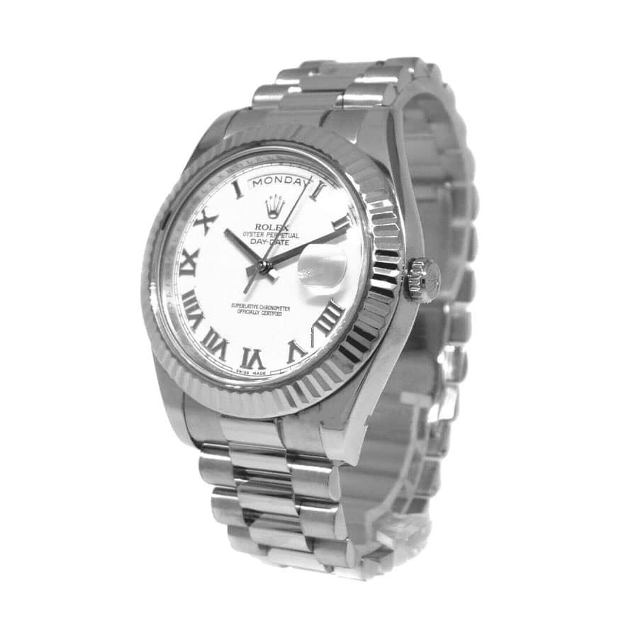 White Roman Dial Yellow Gold 40mm Men