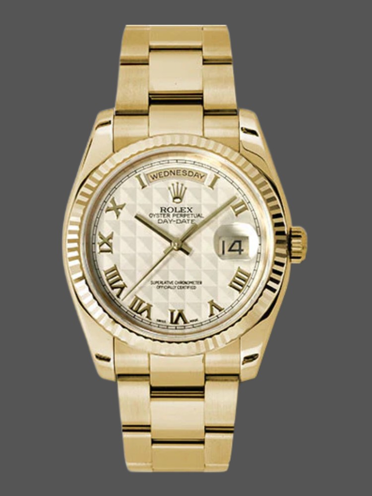 Roman Numeral Pyramid Ivory Dial Date