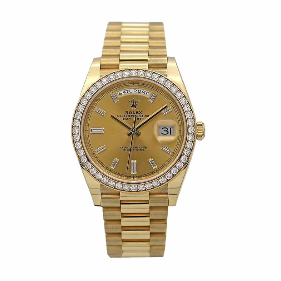 Champagne Diamond Dial Yellow Gold 40mm Men