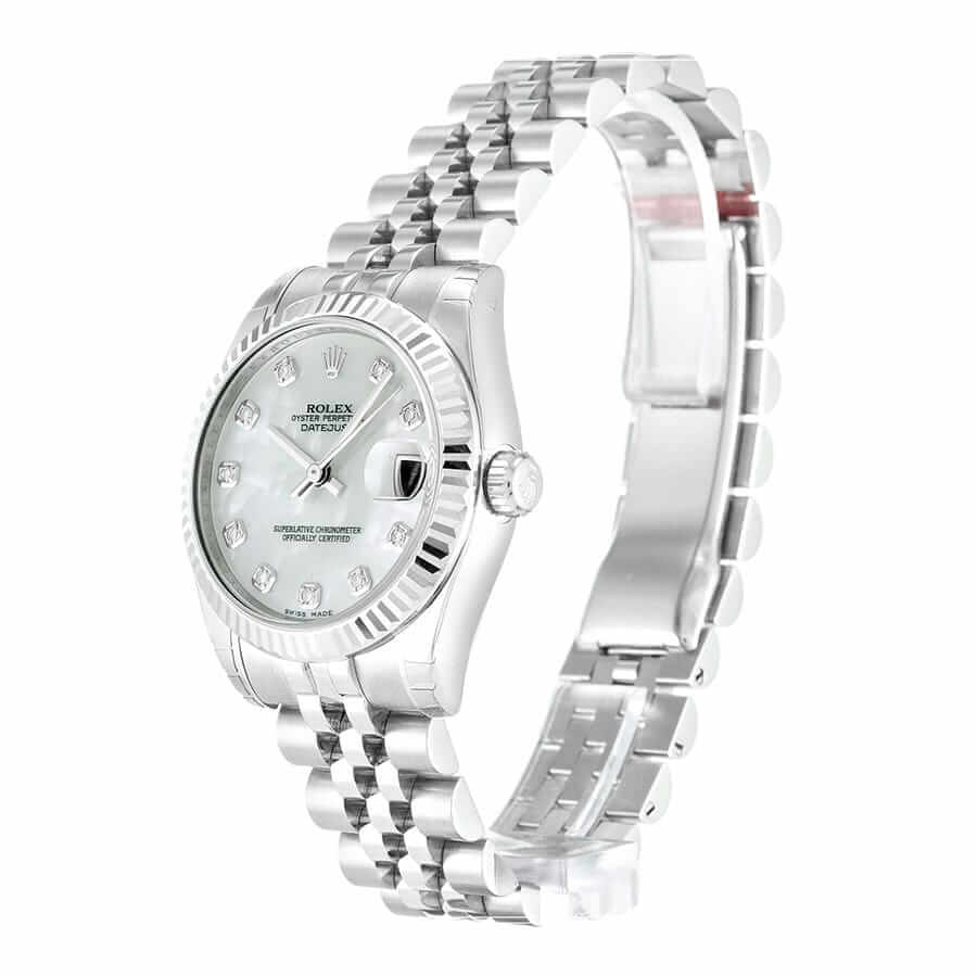 Diamond Markings Fluted Bezel Yellow Gold 28mm Lady