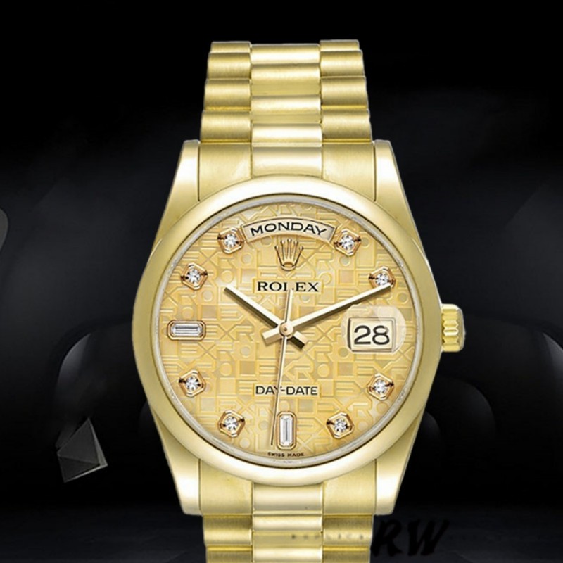 Champagne Dial Yellow Gold Date 36mm Unisex