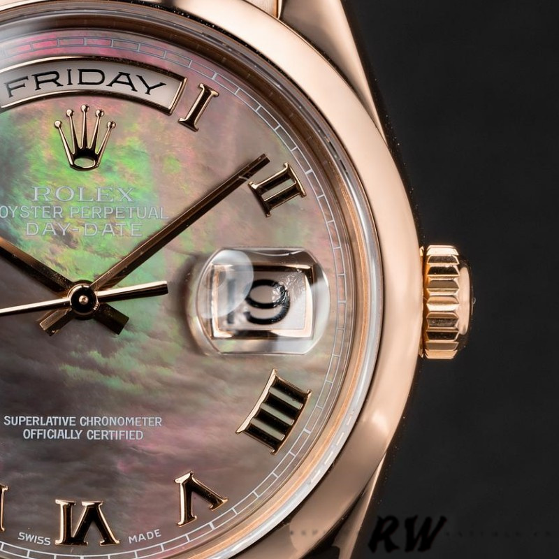 Mother of Pearl Roman Numerals Dial Rose Gold Date 36mm Unisex