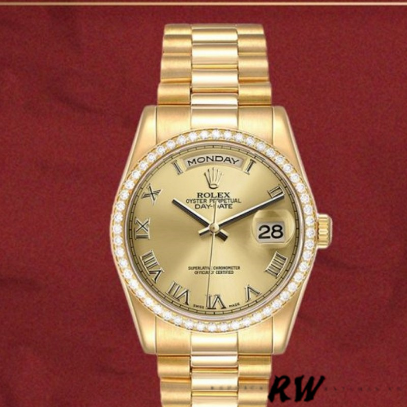 Champagne Dial Yellow Gold Date