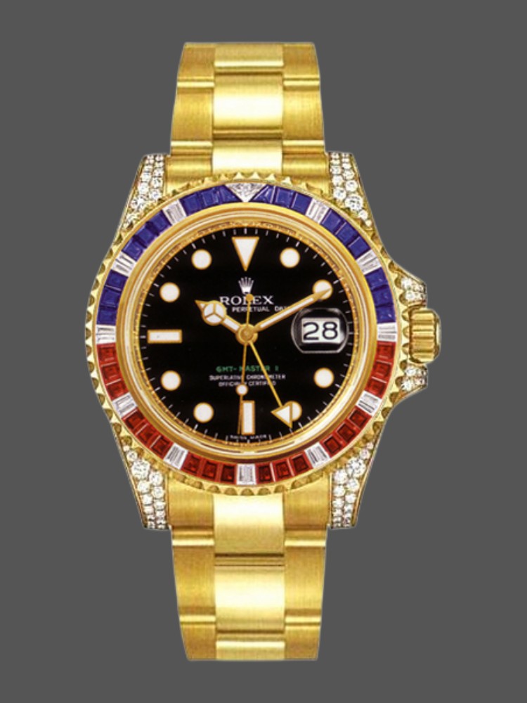 Black Dial Diamonds Oyster Bracelet GMT