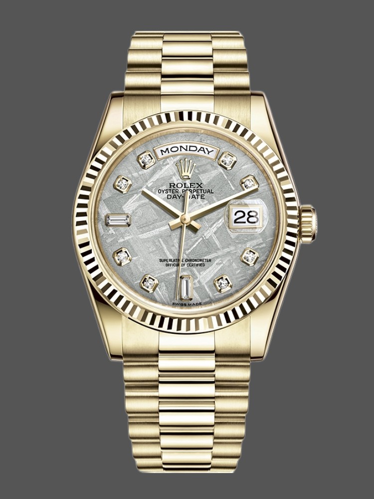Yellow Gold Diamond Meteorite Dial Date