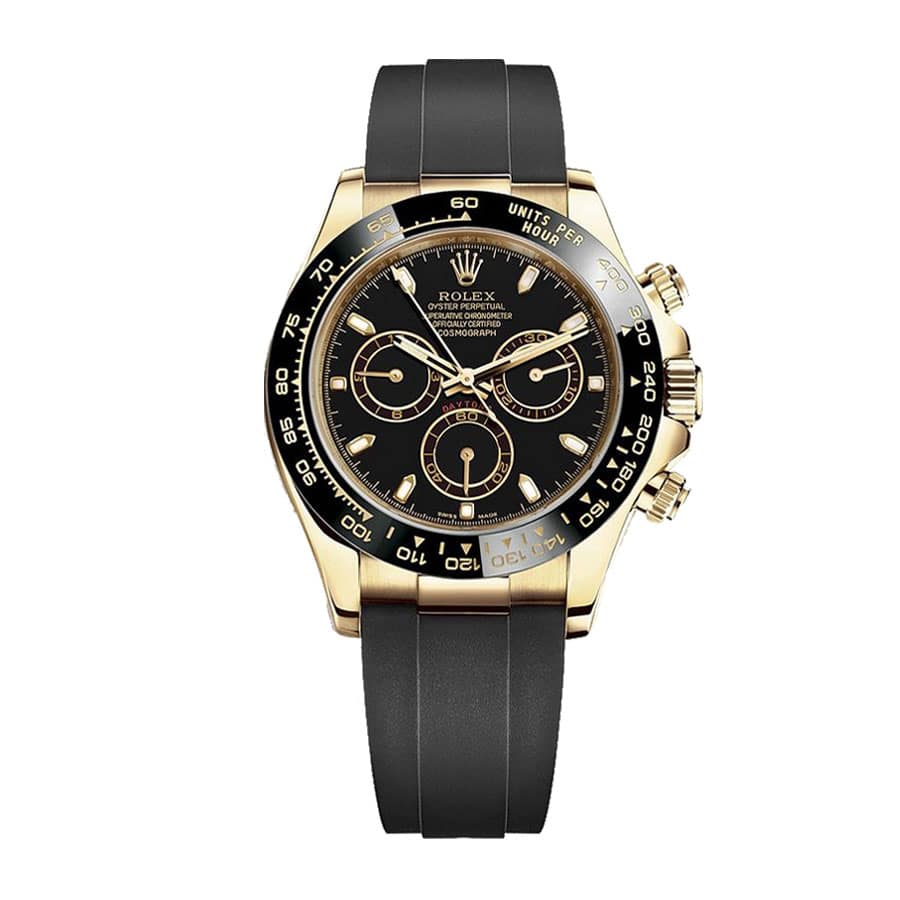 Black Dial Rubber Strap 40mm Men