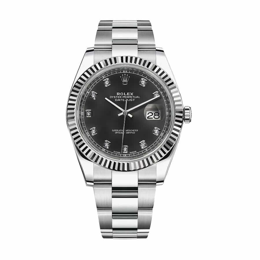Black Diamond Dial Stainless Steel 41mm Men