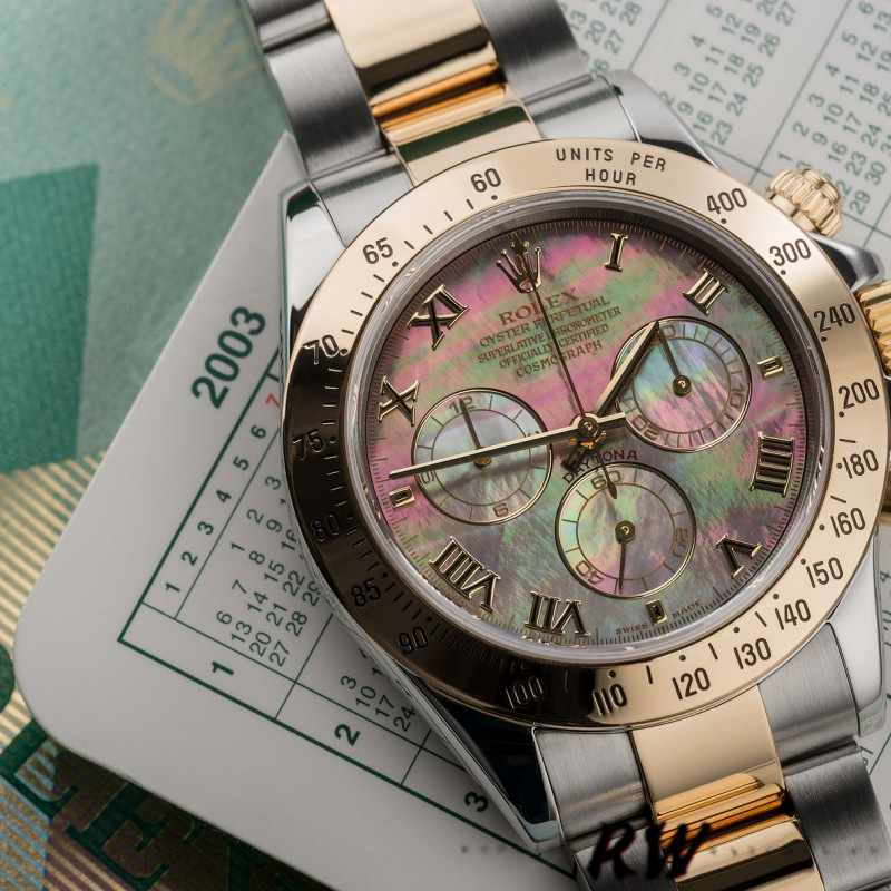 Black Mother of Pearl Dial Two Tone Chronograph 40mm Mens