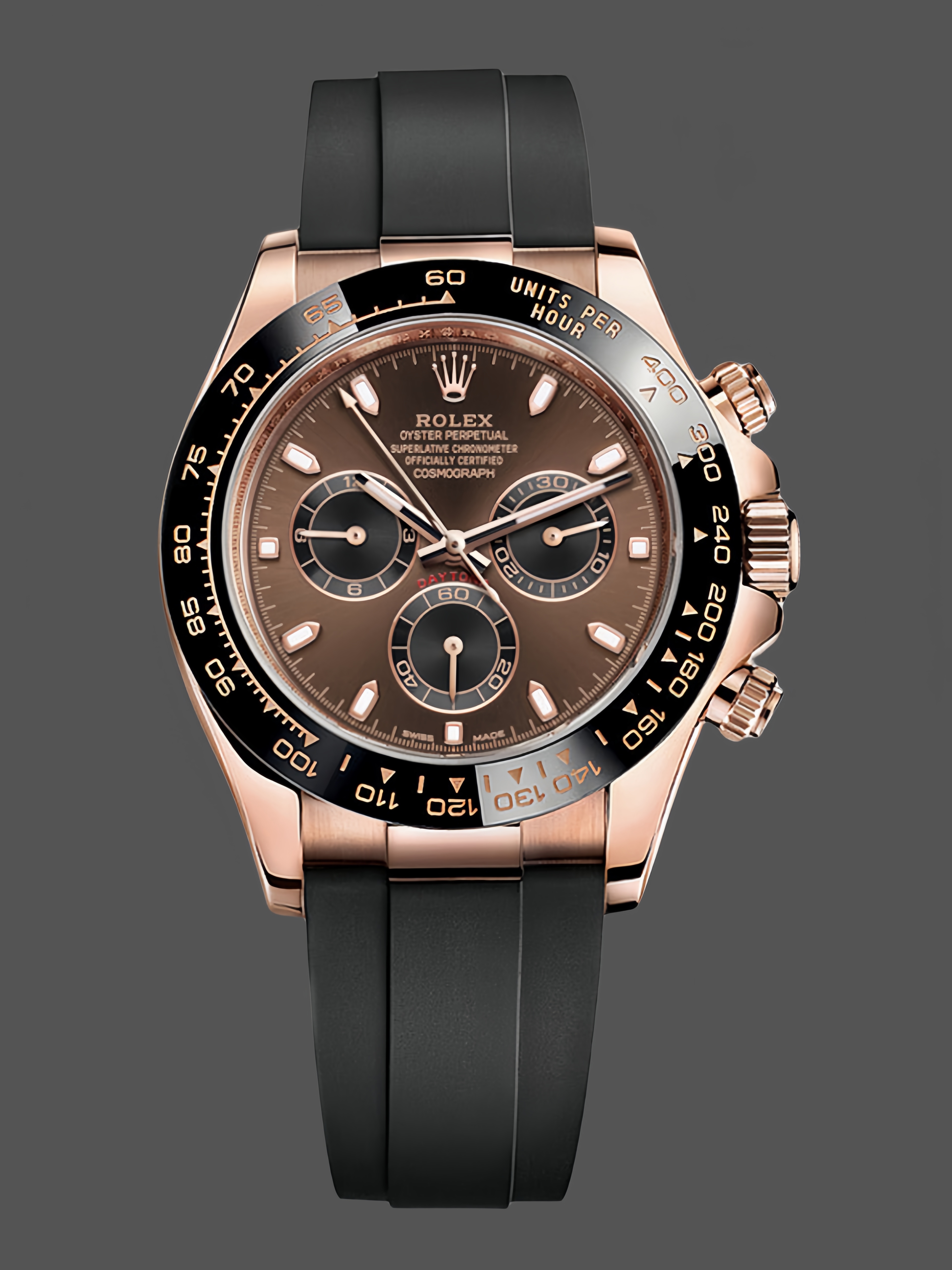 Chocolate Dial Rubber Strap 41mm Men