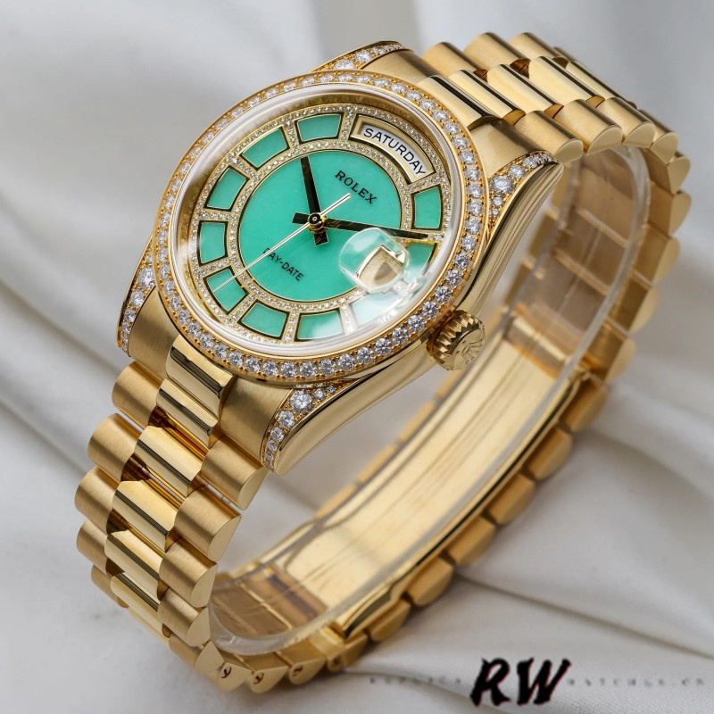 Green Diamond Index Dial Yellow Gold