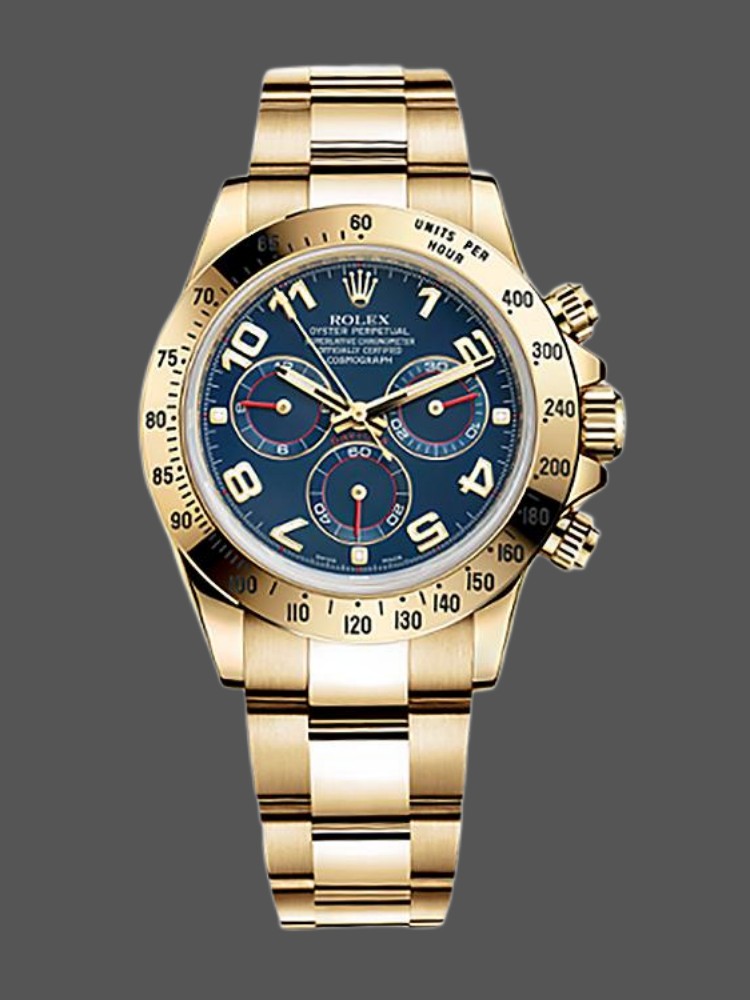 Yellow Gold Blue Racing Dial Chronograph 40mm Mens