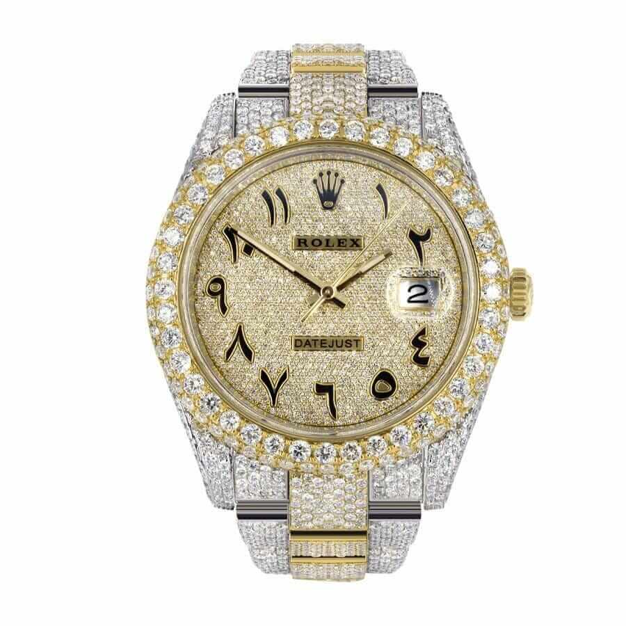 Arabic Numerals Fluted Bezel Yellow Gold 28mm Lady