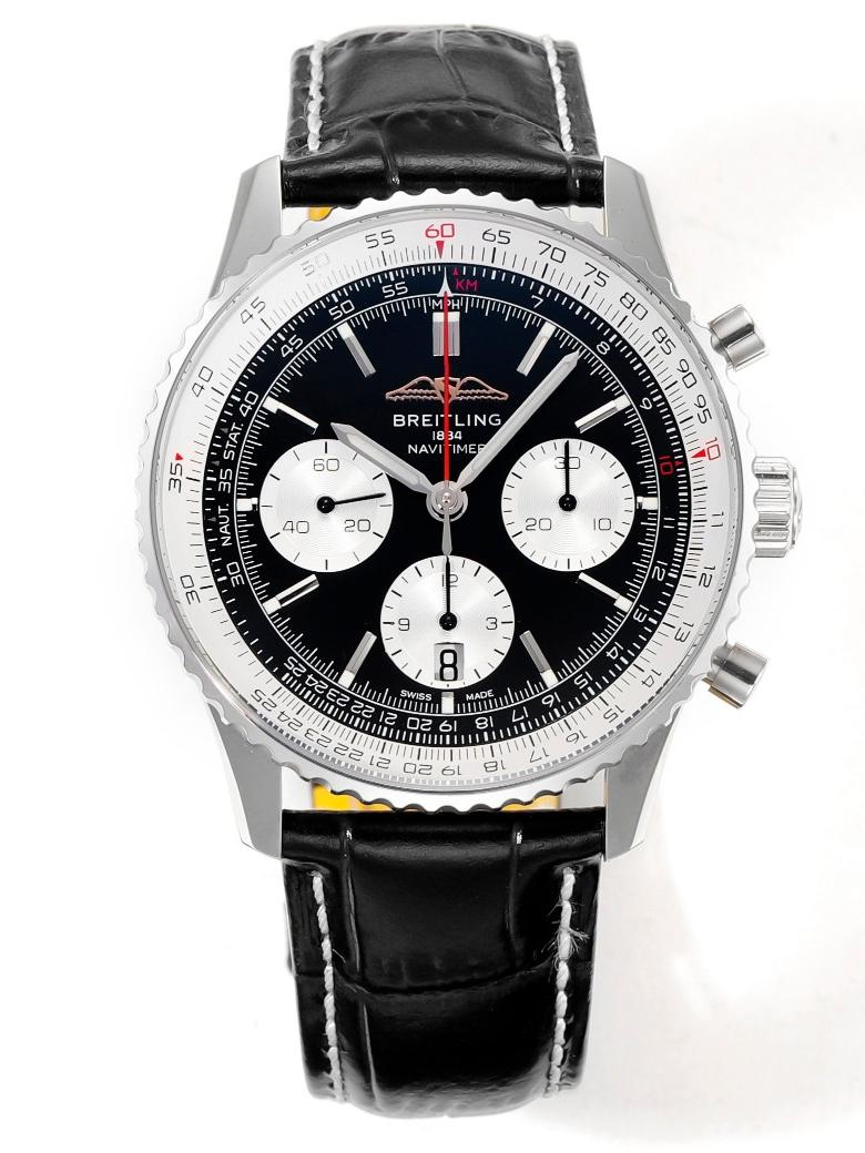 Black Dial Silver Sub‑Dial Racing Chronograph Automatic Watch