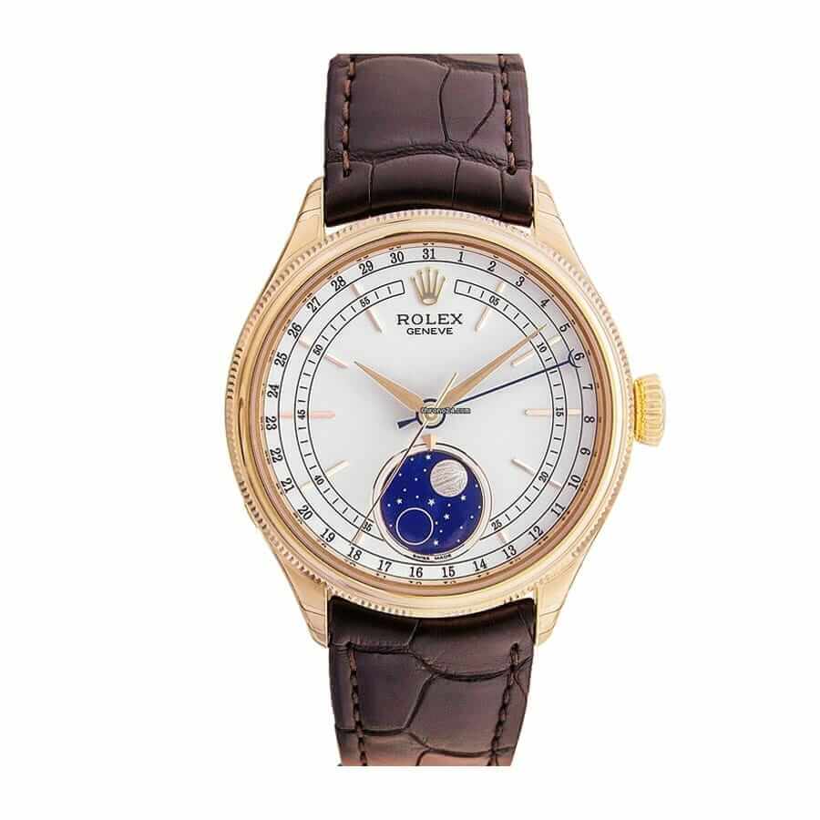 White Dial Moonphase Yellow Gold 39mm Men
