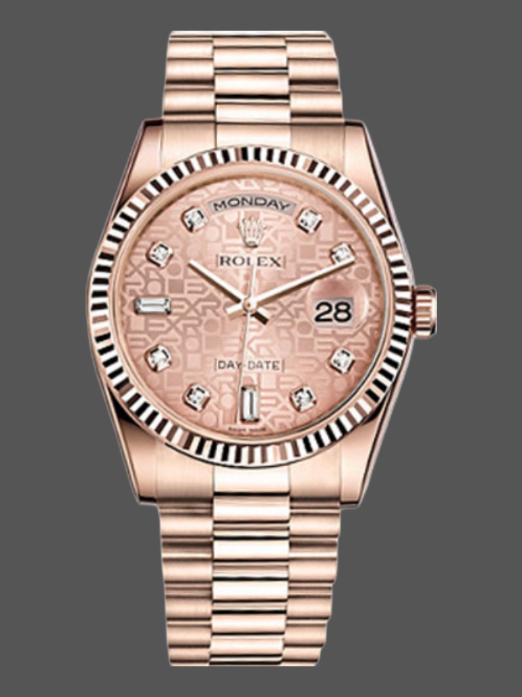 Rose Gold Pink Jubilee Dial Date