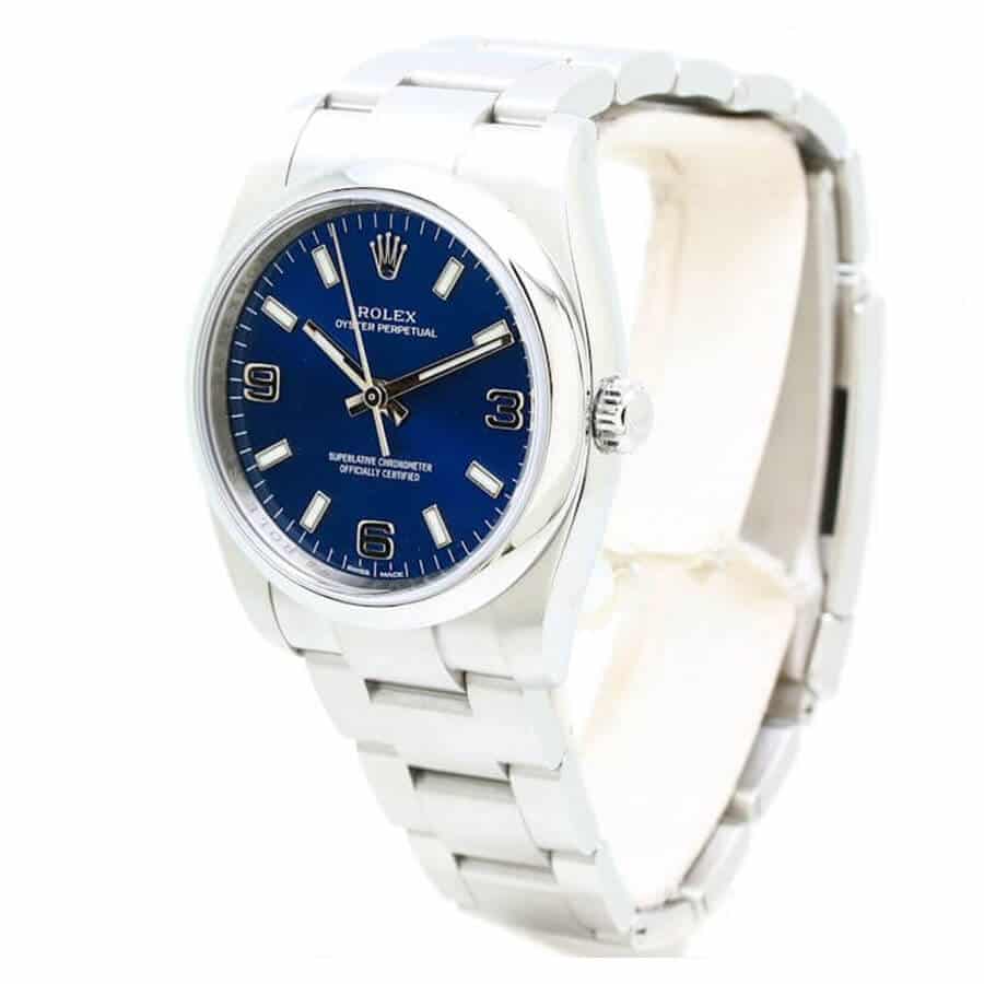 Blue Dial Stainless Steel 34mm Unisex