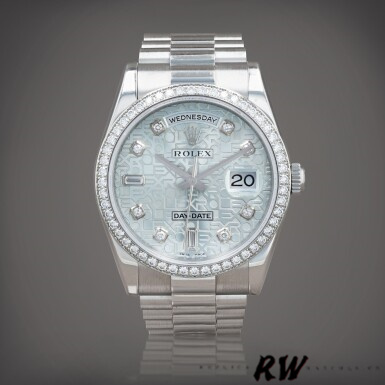 Blue Diamond Dial Platinum Date