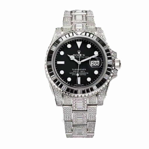 Full Diamond Dial Black Ceramic 41mm Men