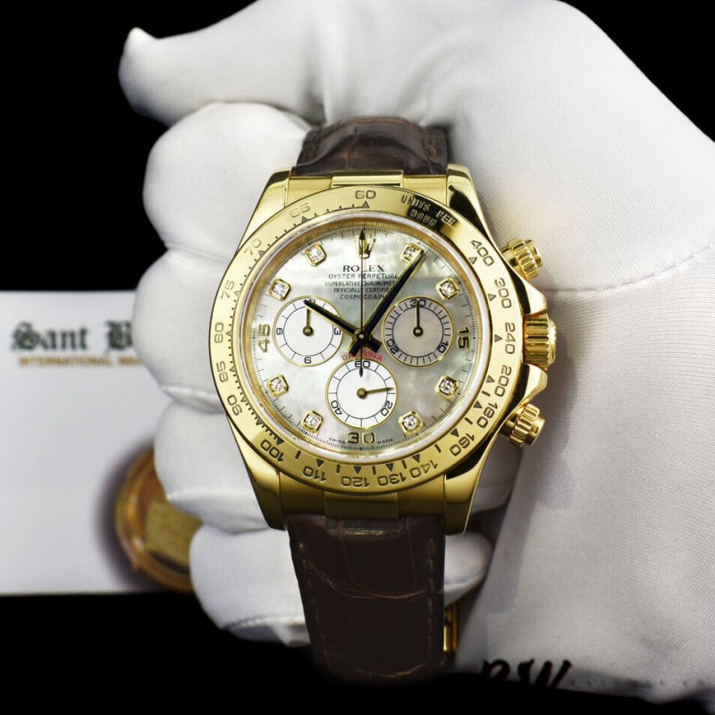 Yellow Gold MOP Diamond Dial Chronograph