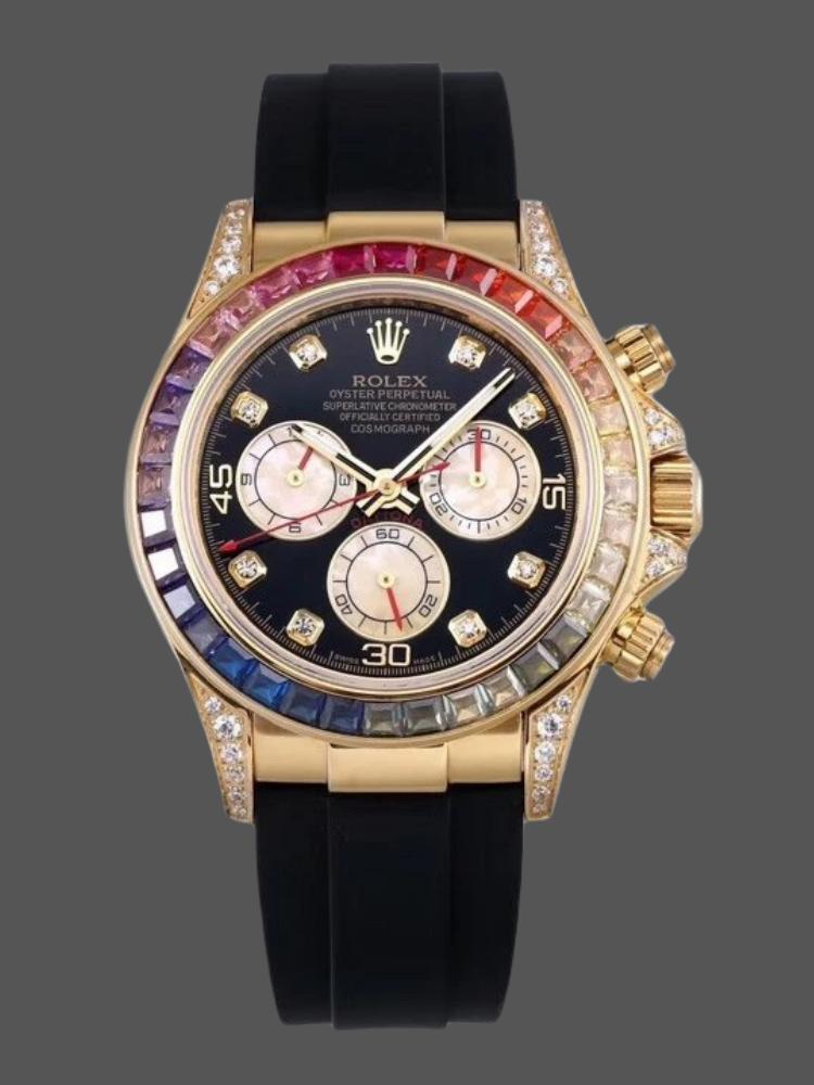 Rainbow Bezel Yellow Gold 40mm Men