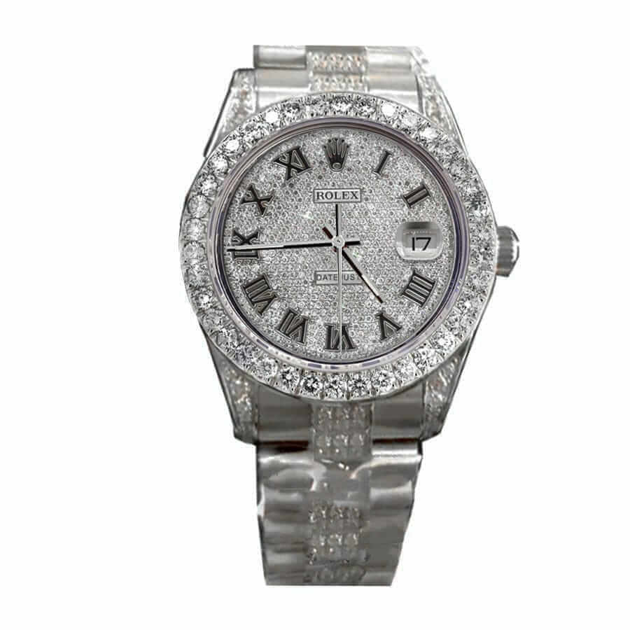 Diamond Markings Fluted Bezel Yellow Gold 41mm Men
