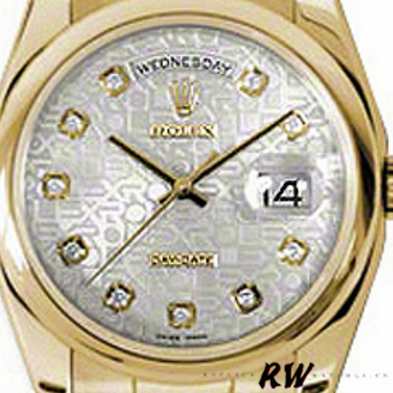 Silver Diamond Link Bracelet Yellow Gold Date 36mm Unisex
