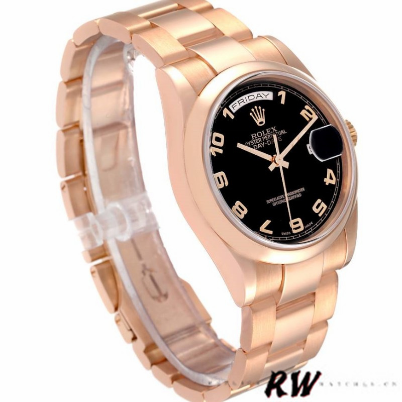 Black Dial Rose Gold Date 36mm Unisex